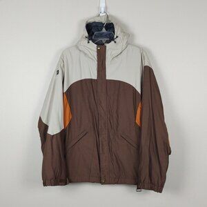 Ride Cell 5 Snowboard Ski Jacket with Hood Retro Brown Orange Gorpcore Small